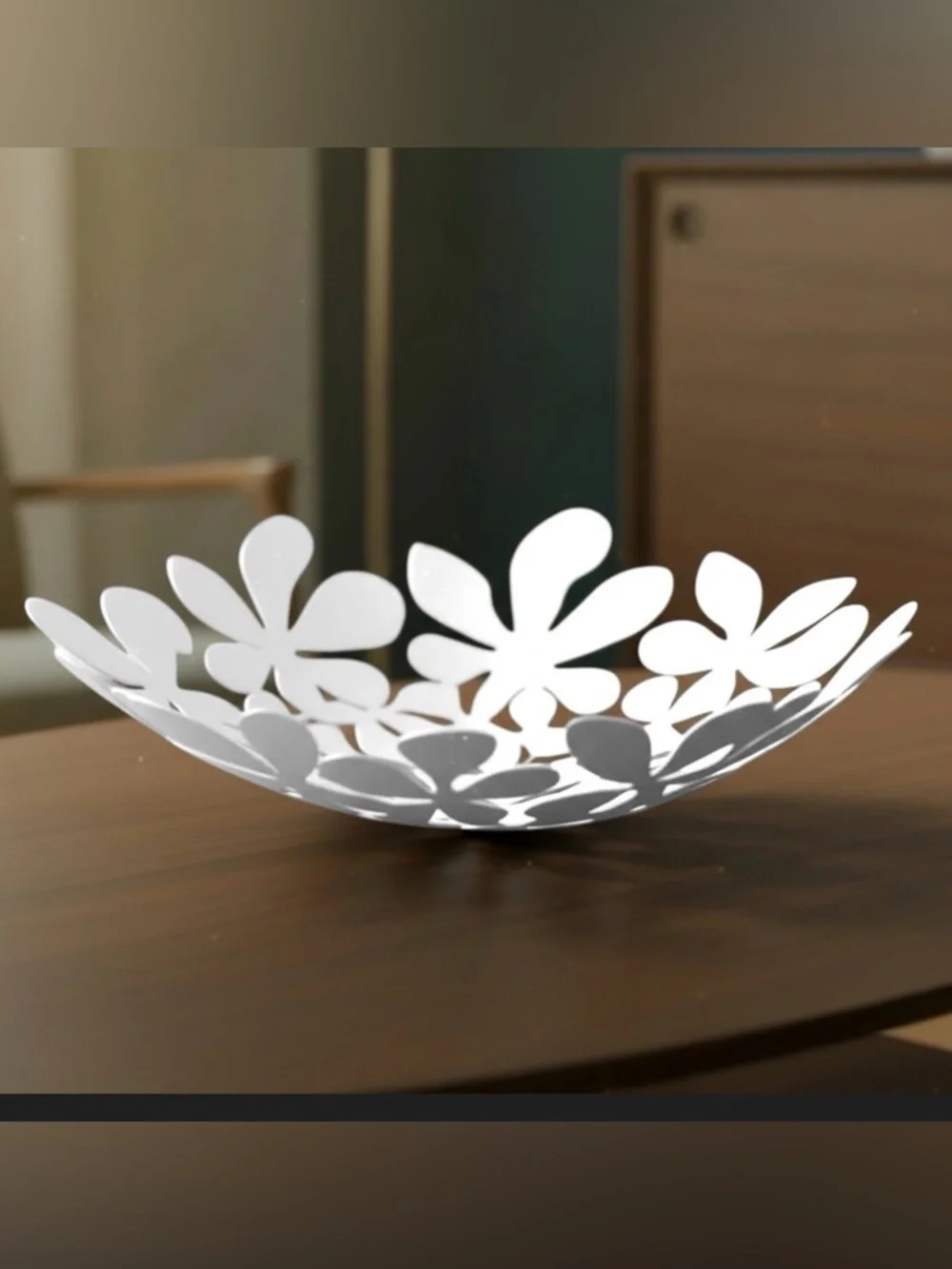 IKEA vintage white floral metal bowl by Monica Mulder